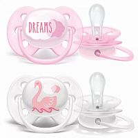 Avent Пустышка Ultra soft Dreams/Лебедь, 0-6 месяцев, 2 штуки					