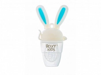 Roxy Kids Ниблер для прикорма BUNNY TWIST с поворотным механизмом добавления прикорма. Цвет голубой.