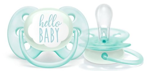 Avent Пустышка силиконовая Ultra soft Hello, 0-6 месяцев